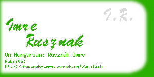 imre rusznak business card